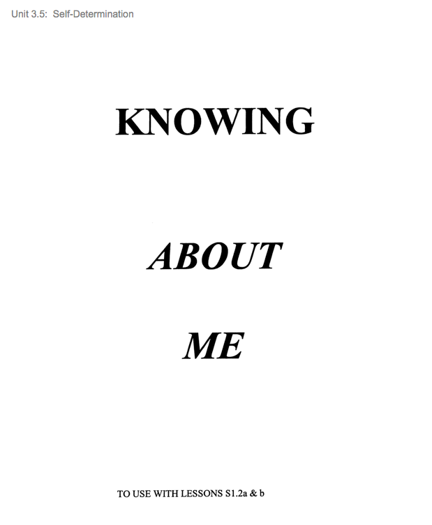 knowing about me 
